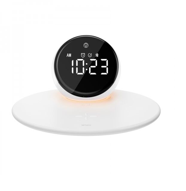 WIWU WI-W017 15W Wireless Charger with Digital Alarm Clock