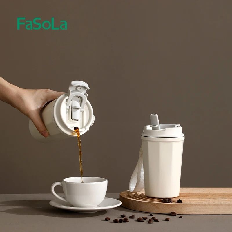 FaSoLa 390ml Double Drinking Coffee Cup